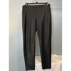 Chico's Pants Women Black Faux Leather Pull On Pants Black Sz 2